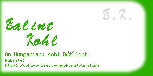 balint kohl business card